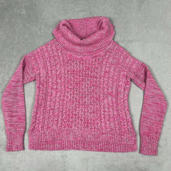Vintage American Eagle AE Sweater Womens Medium Chunky Cable Knit Pullover Pink - Picture 1 of 9